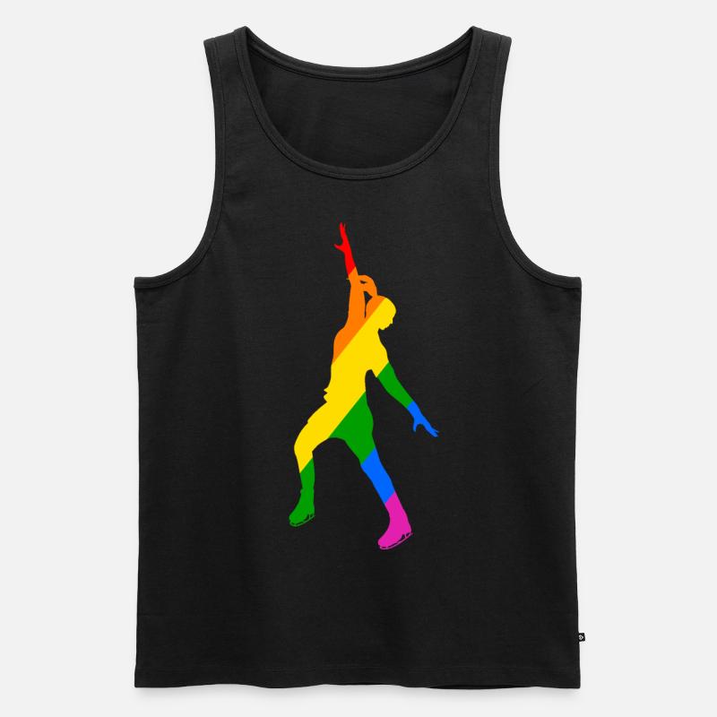 Farbenspiel im Eislauf - Männer Premium Bio Tank Top - Schwarz
