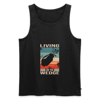 Golf - Männer Premium Bio Tank Top - Schwarz - Vorne - AI Model Male 178 light (178cm)