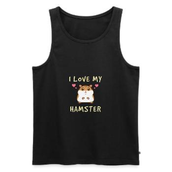 Hamster animal de compagnie - Débardeur bio Premium Homme - noir - Devant - AI Model Male 178 light (178cm)