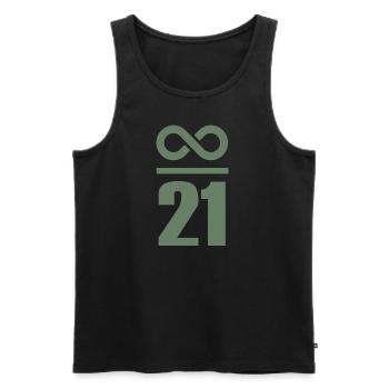 Infinite by 21 million Bitcoin - Men's Premium Organic Tank Top - black - Front - AI Model Male 178 light (178cm)