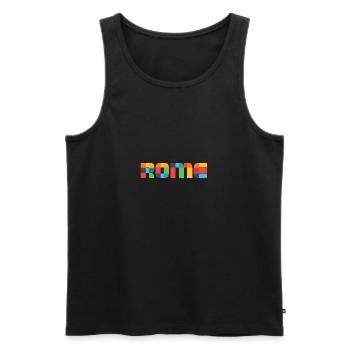 Rome Italy CMYK Pop Art Style - Men's Premium Organic Tank Top - black - Front - AI Model Male 178 light (178cm)