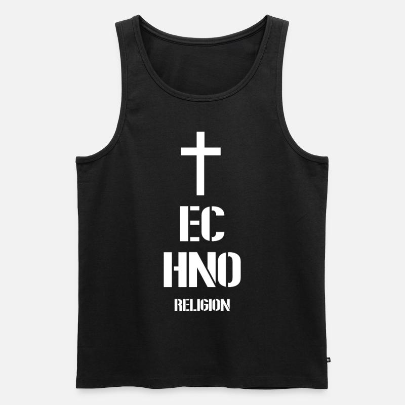 Techno - Männer Premium Bio Tank Top - Schwarz