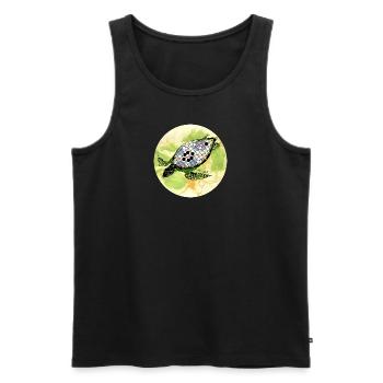 Der Schildkrötenpanzer - Männer Premium Bio Tank Top - Schwarz - Vorne - AI Model Male 178 light (178cm)