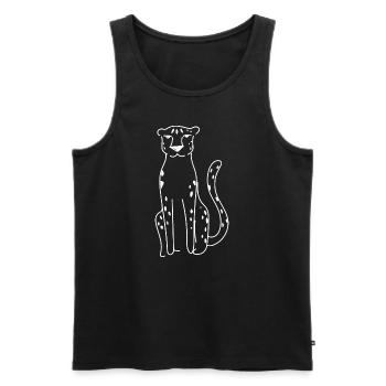 Joli guépard, chat sauvage, aventure dans la - Débardeur bio Premium Homme - noir - Devant - Michal (187cm)