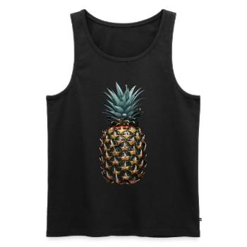 Ananas Frucht Geschenk - Männer Premium Bio Tank Top - Schwarz - Vorne - Michal (187cm)