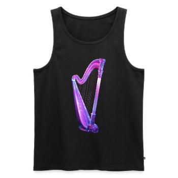 Harfe - Männer Premium Bio Tank Top - Schwarz - Vorne - Michal (187cm)