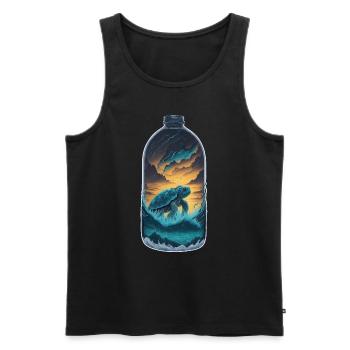 Schildkröte Flasche - Männer Premium Bio Tank Top - Schwarz - Vorne - Michal (187cm)