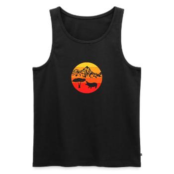 Afrika Safari Zoo Tier Geschenk Retro Nilpferd - Männer Premium Bio Tank Top - Schwarz - Vorne - Michal (187cm)