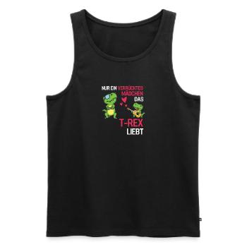 Dinosaurier Mädchen Dino Geschenk T Rex - Männer Premium Bio Tank Top - Schwarz - Vorne - Michal (187cm)