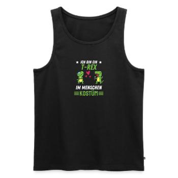 T Rex Kostüm Party Dino Geschenk Dinosaurier - Männer Premium Bio Tank Top - Schwarz - Vorne - Michal (187cm)