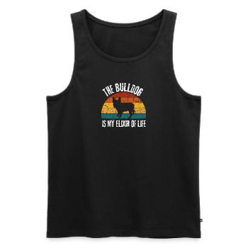 Lustiges Haustier Hund Geschenk Retro Bulldogge - Männer Premium Bio Tank Top - Schwarz - Vorne - Michal (187cm)
