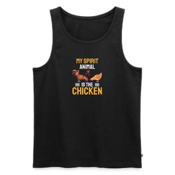 Farm Animal Farmer Gift Funny Chicken - Men's Premium Organic Tank Top - black - Front - Michal (187cm)