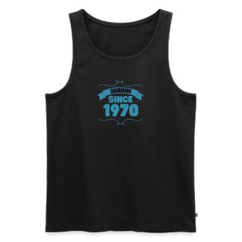 53. Geburtstags Party Geschenk Charmant seit 1970 - Männer Premium Bio Tank Top - Schwarz - Vorne - Michal (187cm)