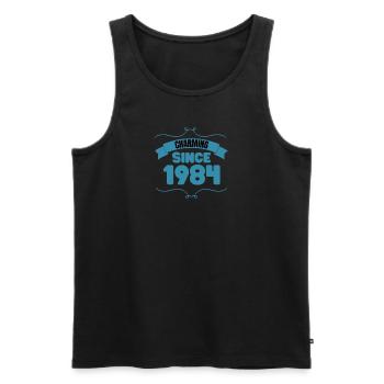 39. Geburtstags Party Geschenk Charmant seit 1984 - Männer Premium Bio Tank Top - Schwarz - Vorne - Michal (187cm)