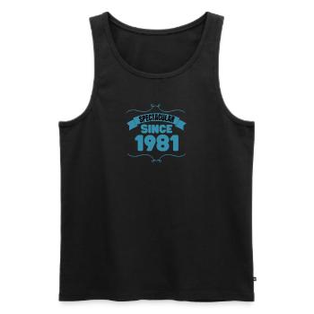 Cadeau du 42e anniversaire Spectaculaire depuis 1981 - Débardeur bio Premium Homme - noir - Devant - Michal (187cm)