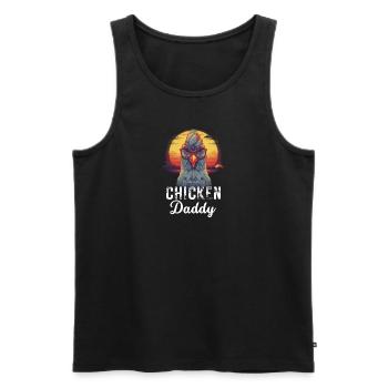 Hühner Daddy Bauer Vatertag Geschenk Retro Huhn - Männer Premium Bio Tank Top - Schwarz - Vorne - Michal (187cm)