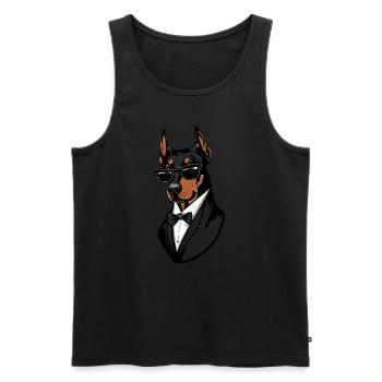 Doberman The Secret Service Agent - Men's Premium Organic Tank Top - black - Front - Michal (187cm)