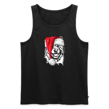 Père Noël américain Akita Chiens Wilsigns - Débardeur bio Premium Homme - noir - Devant - Michal (187cm)