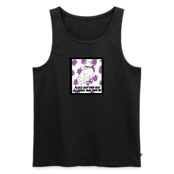 Feministisches Katzen-Statement No Negative Vibes - Männer Premium Bio Tank Top - Schwarz - Vorne - Michal (187cm)