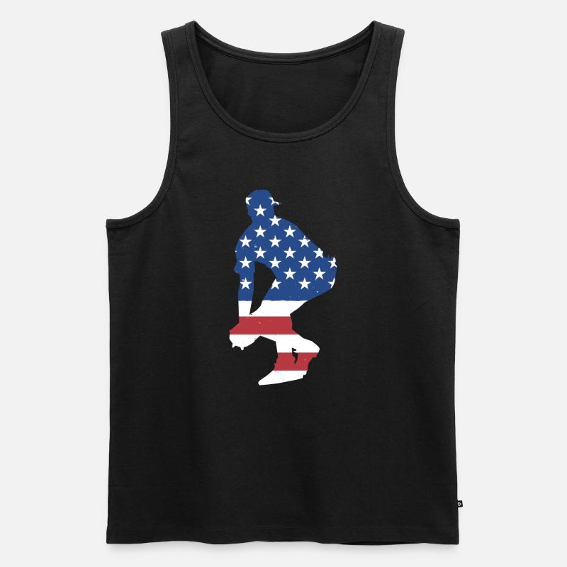 Sport Us Flag Baseball - Männer Premium Bio Tank Top - Schwarz