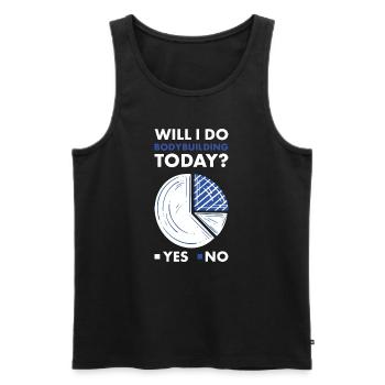 Sport Will I Do Bodybuilding Today - Men's Premium Organic Tank Top - black - Front - Michal (187cm)