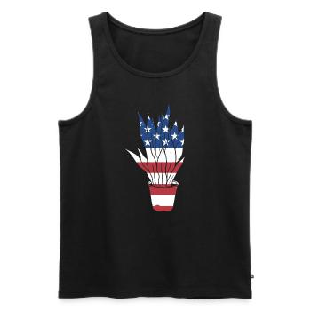 Jardinier Us Drapeau Jardinage - Débardeur bio Premium Homme - noir - Devant - Michal (187cm)
