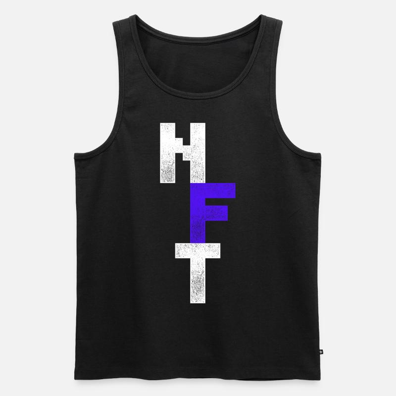 Vintage Cryptocurrency Crypto Trader Art NFT - Männer Premium Bio Tank Top - Schwarz