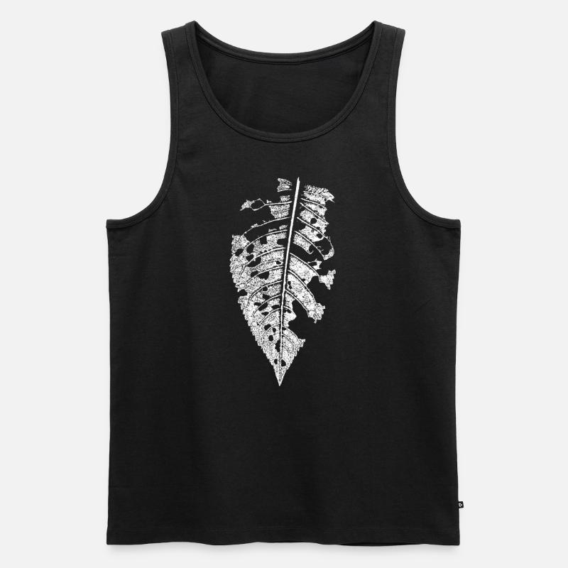 Blatt Kirsche - Mit Löchern - Männer Premium Bio Tank Top - Schwarz