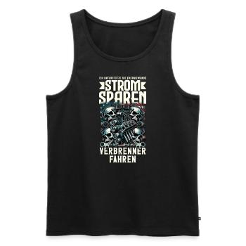 Energiewende Strom Sparen Verbrenner Fahren - Männer Premium Bio Tank Top - Schwarz - Vorne - AI Model Male 178 light (178cm)