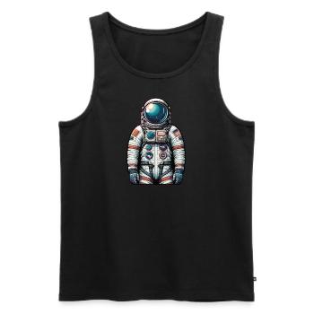 Astronaut - Männer Premium Bio Tank Top - Schwarz - Vorne - AI Model Male 178 light (178cm)