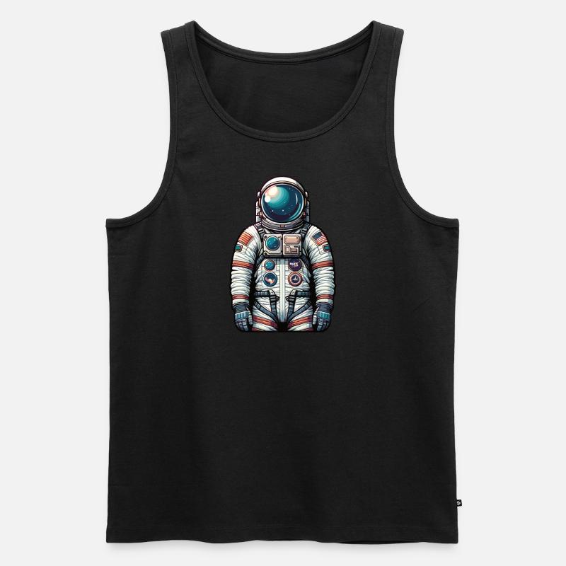 Astronaut - Männer Premium Bio Tank Top - Schwarz