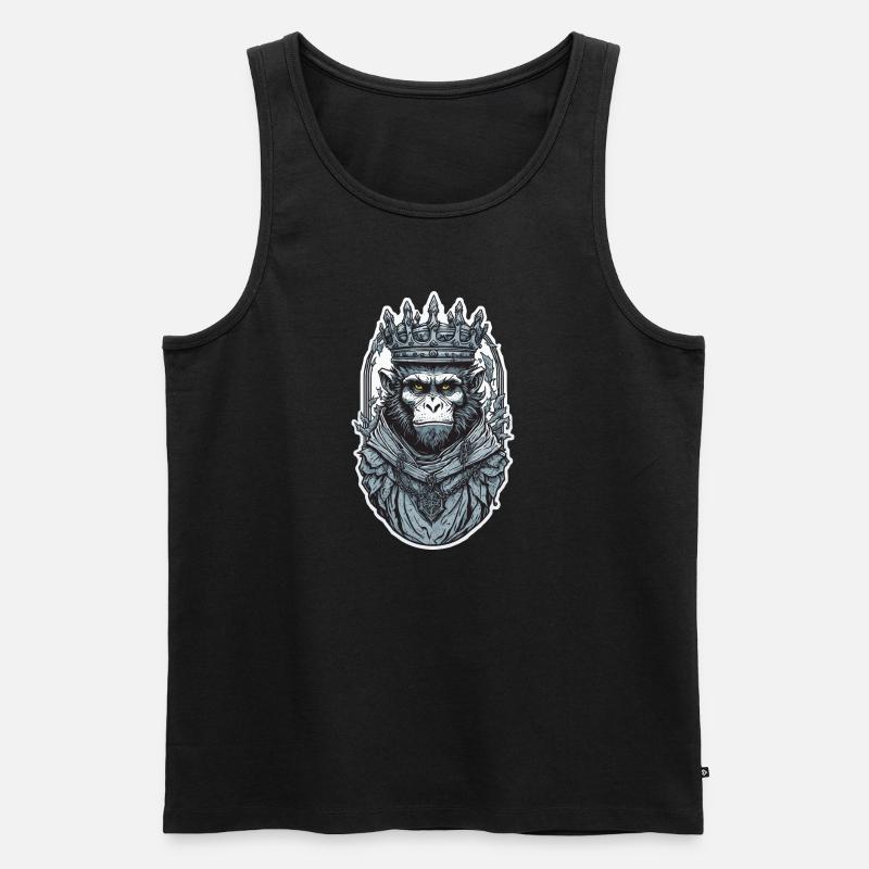 King Monkey - Männer Premium Bio Tank Top - Schwarz