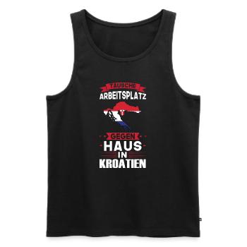 Kroatien Flagge Kroatisch Geschenk - Männer Premium Bio Tank Top - Schwarz - Vorne - AI Model Male 178 light (178cm)