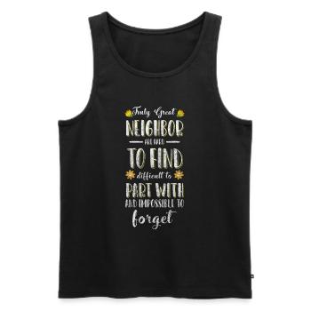 Neighbors Friendship - Men's Premium Organic Tank Top - black - Front - AI Model Male 178 light (178cm)