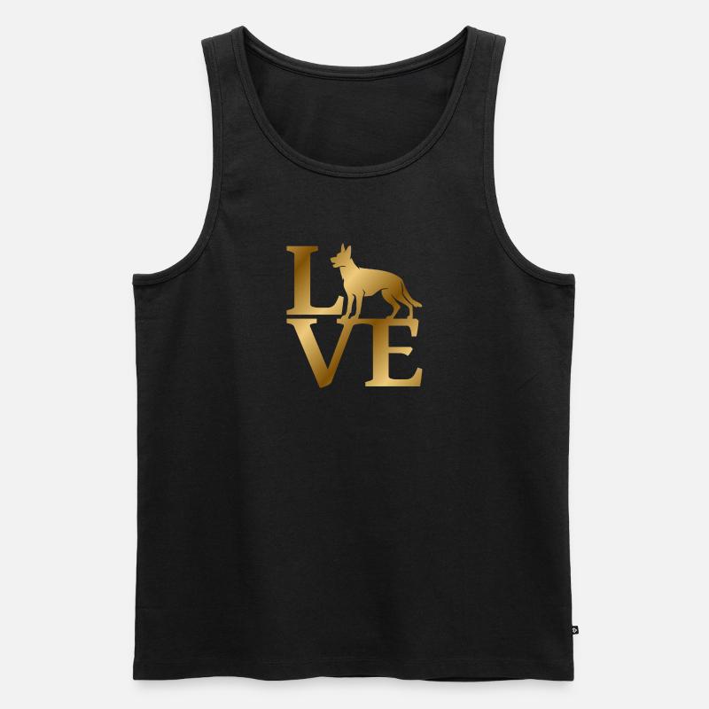 Love deutscher Schäferhund, DSH - Männer Premium Bio Tank Top - Schwarz