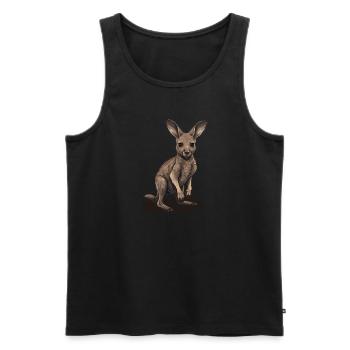 Kangaroo Baby Kangaroo Marsupial Kangaroo - Men's Premium Organic Tank Top - black - Front - AI Model Male 178 light (178cm)