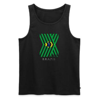 Drapeau du Brésil Drapeau brésilien Amérique du Sud - Débardeur bio Premium Homme - noir - Devant - Michal (187cm)