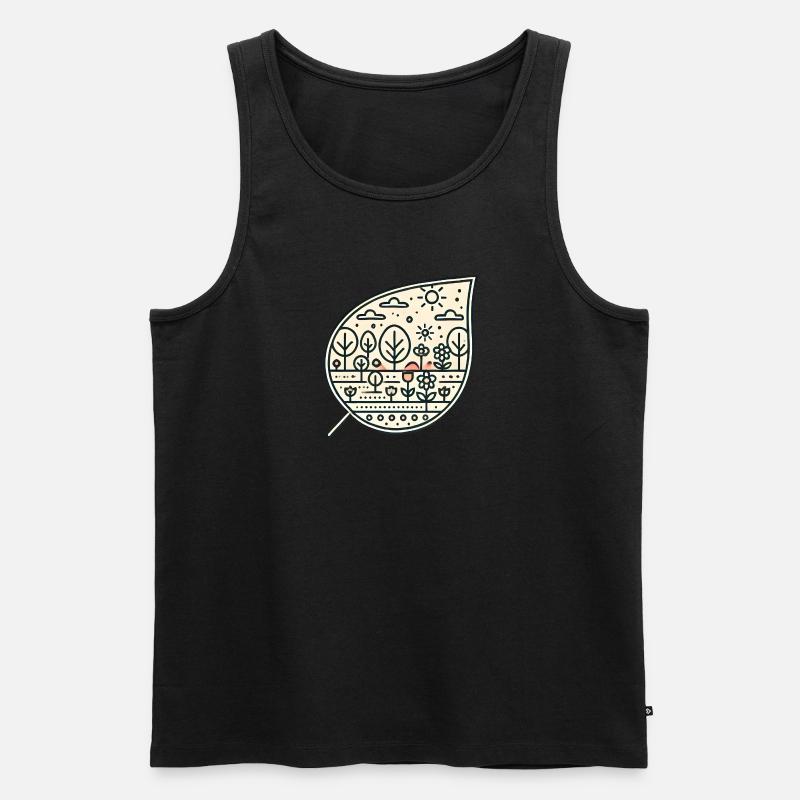 Blatt schräg - Männer Premium Bio Tank Top - Schwarz