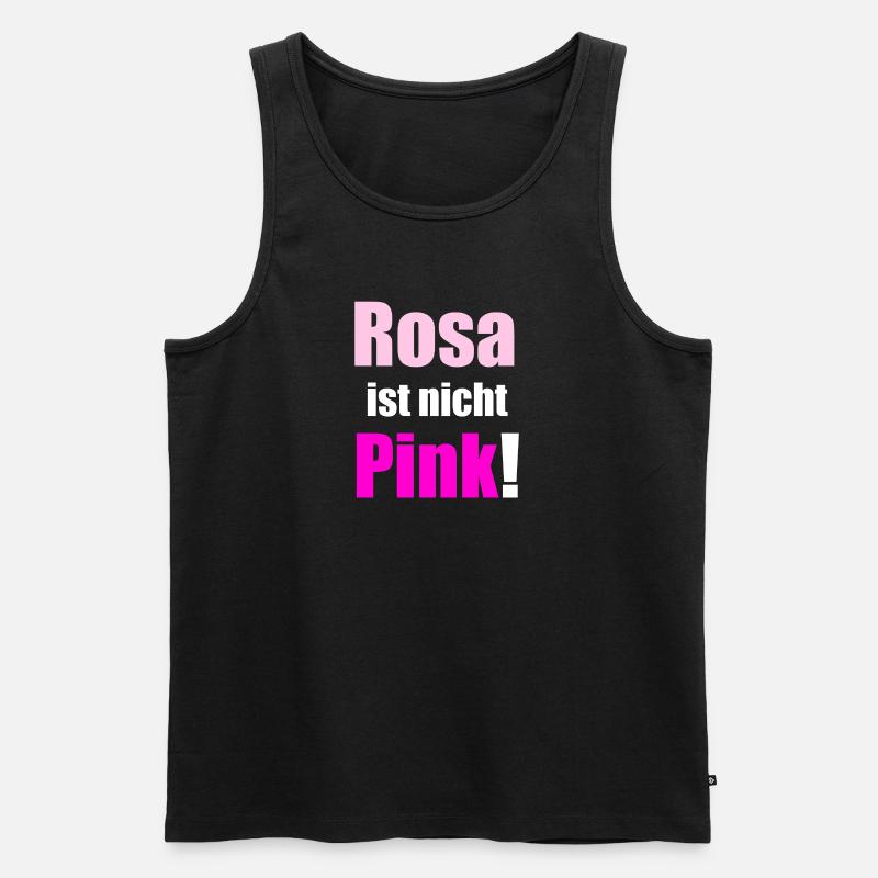 Rosa ist nicht Pink - Männer Premium Bio Tank Top - Schwarz