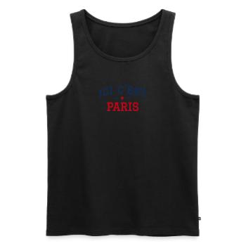 Ici c'est Paris - Débardeur bio Premium Homme - noir - Devant - AI Model Male 178 light (178cm)