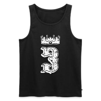 3 Zahl Krone - Männer Premium Bio Tank Top - Schwarz - Vorne - Michal (187cm)