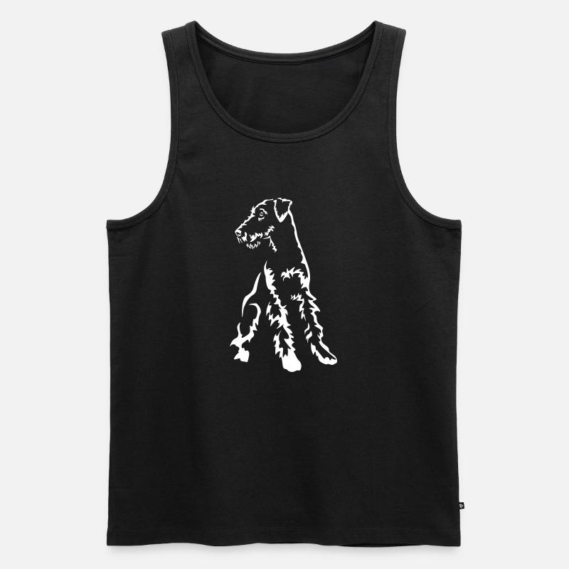 Airedale Terrier "Black Edition" - Männer Premium Bio Tank Top - Schwarz
