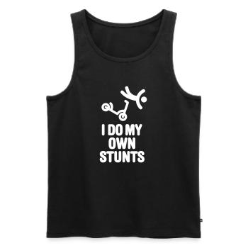 I do my own stunts stunt Scooter Roller Tretroller - Männer Premium Bio Tank Top - Schwarz - Vorne - Michal (187cm)