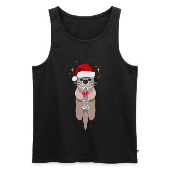 Weihnachten Otter - Funny Shirts - Lustiger Spruch - Männer Premium Bio Tank Top - Schwarz - Vorne - Michal (187cm)