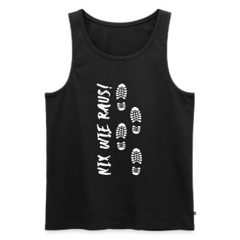 Nix wie raus in die Natur Wandern Trekking - Männer Premium Bio Tank Top - Schwarz - Vorne - Michal (187cm)