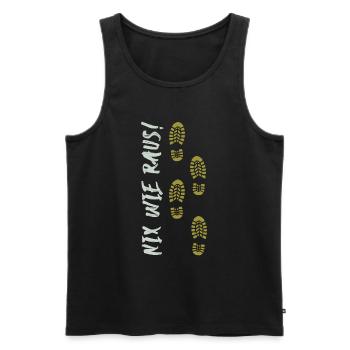 Nix wie raus in die Natur Wandern Trekking - Männer Premium Bio Tank Top - Schwarz - Vorne - Michal (187cm)