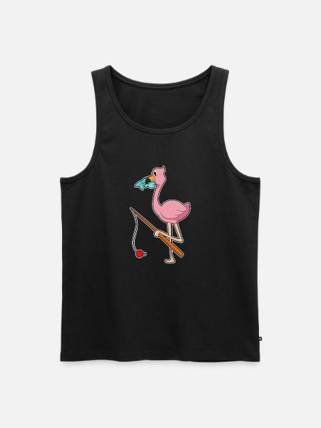Flamingo Angler Fish Fishing - Men's Premium Organic Tank Top - black