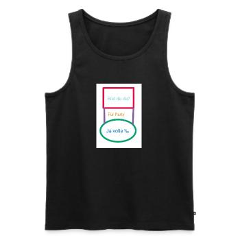 Antwort - Männer Premium Bio Tank Top - Schwarz - Vorne - Michal (187cm)