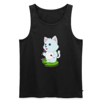 Katze Dart Dartpfeil - Männer Premium Bio Tank Top - Schwarz - Vorne - Michal (187cm)