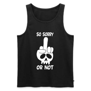 Rude White Skull - Men's Premium Organic Tank Top - black - Front - AI Model Male 178 light (178cm)